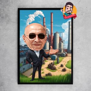 Карикатура "Мъж Индустриалец"