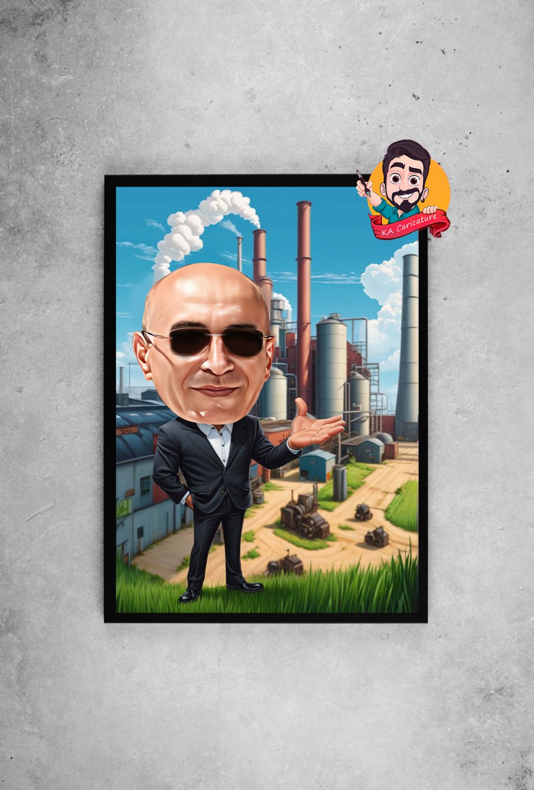 Карикатура "Мъж Индустриалец"