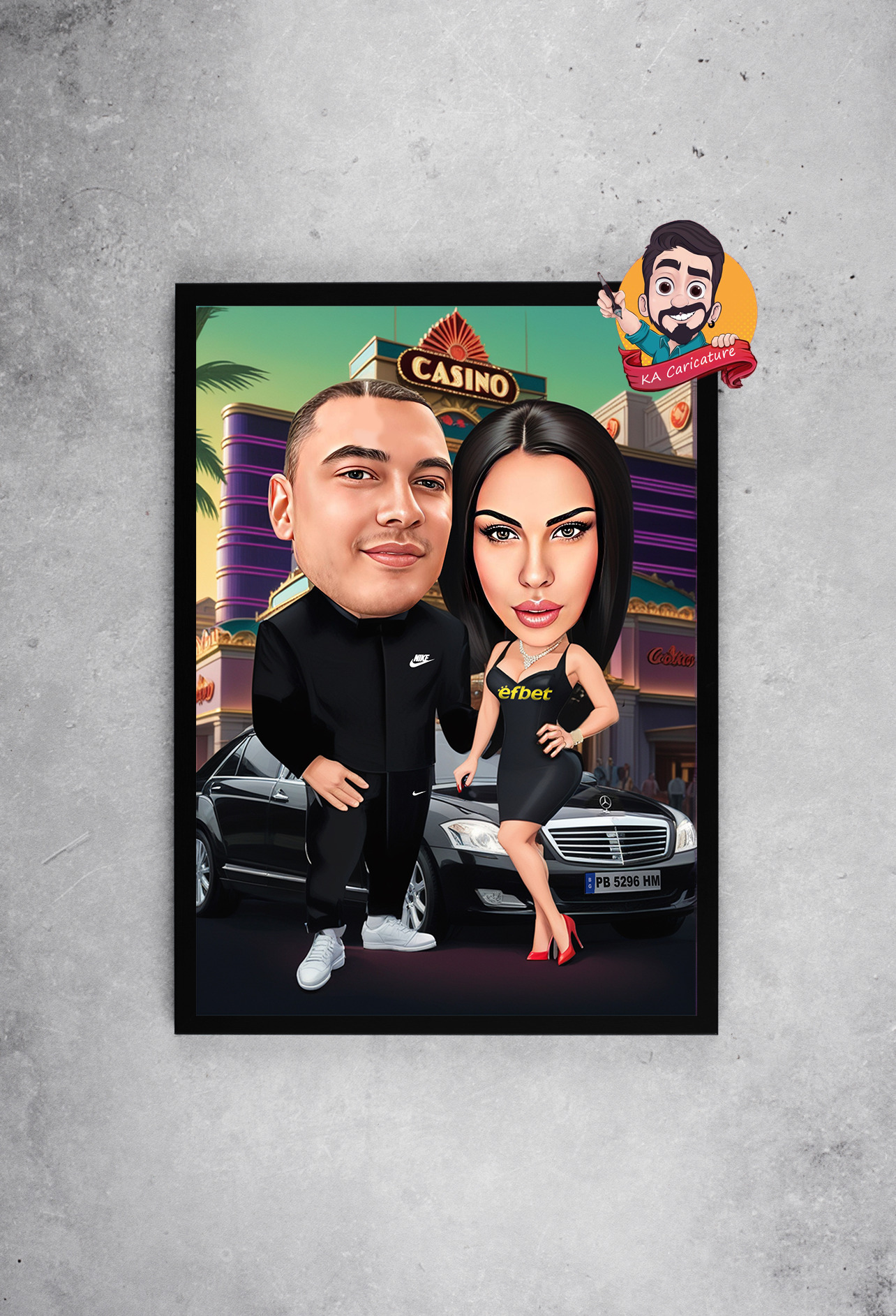 Карикатура "Двойка в казино"