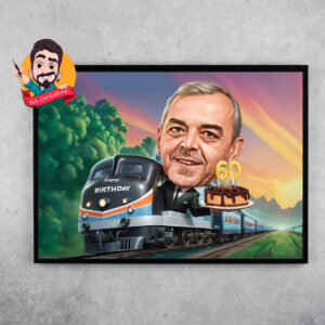 Карикатура "Машинист юбилей"