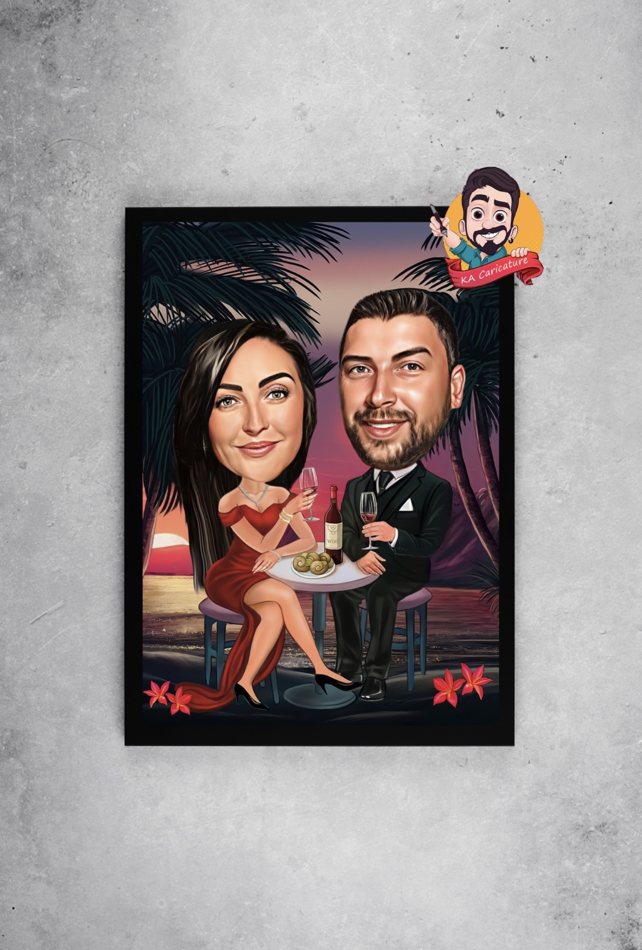 Карикатура "Романтична вечеря"