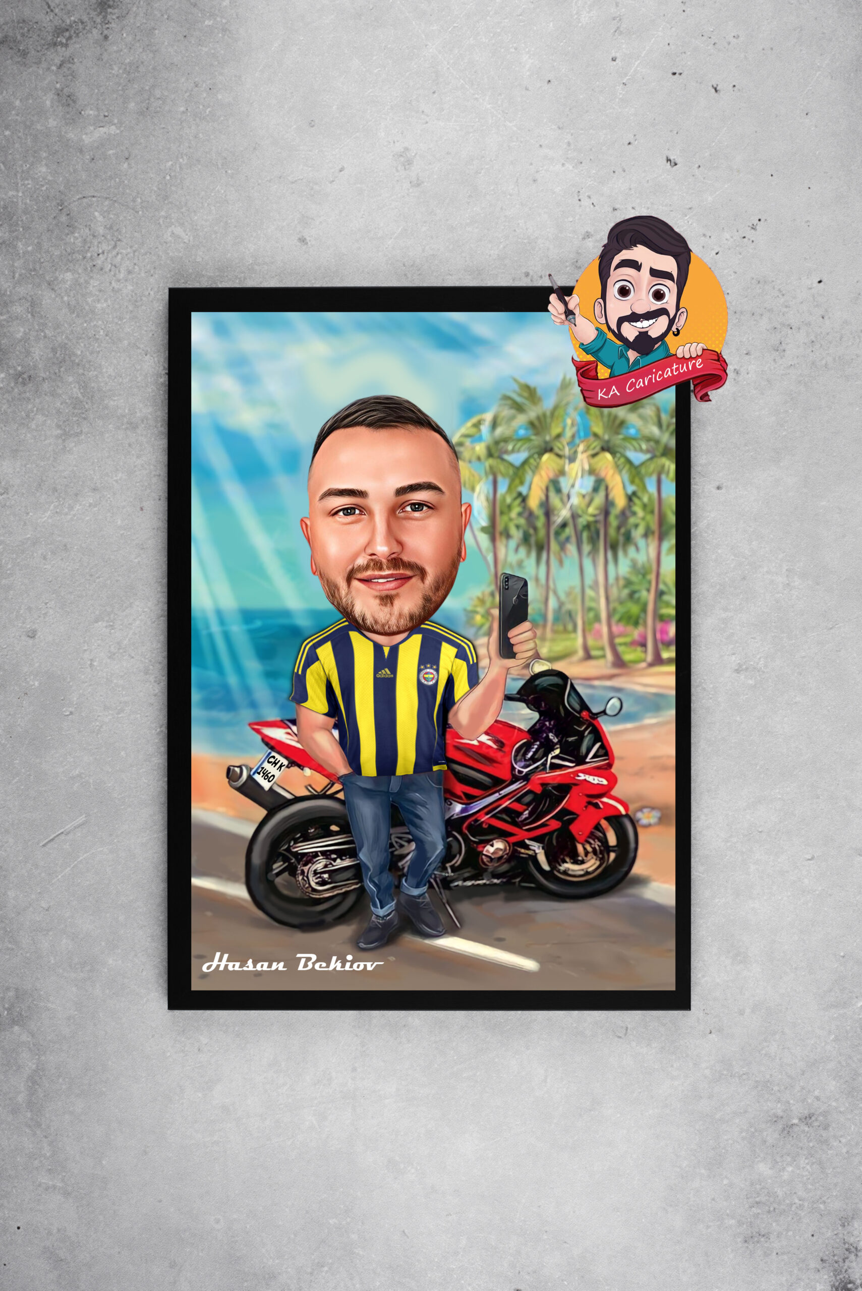 Карикатура "Моторист"