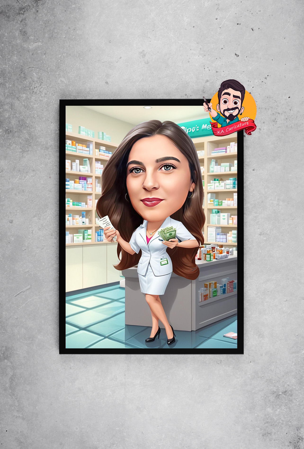 Карикатура “Жена аптекарка”