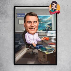 Карикатура “Мъж в офис”