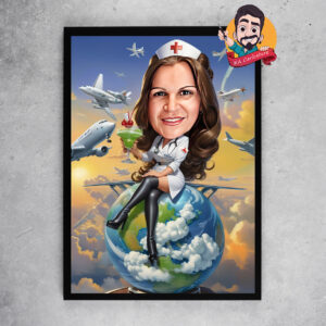 Карикатура "медицинска сестра в небето"