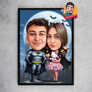 Карикатура „Батман и Хелоу Кити двойка“