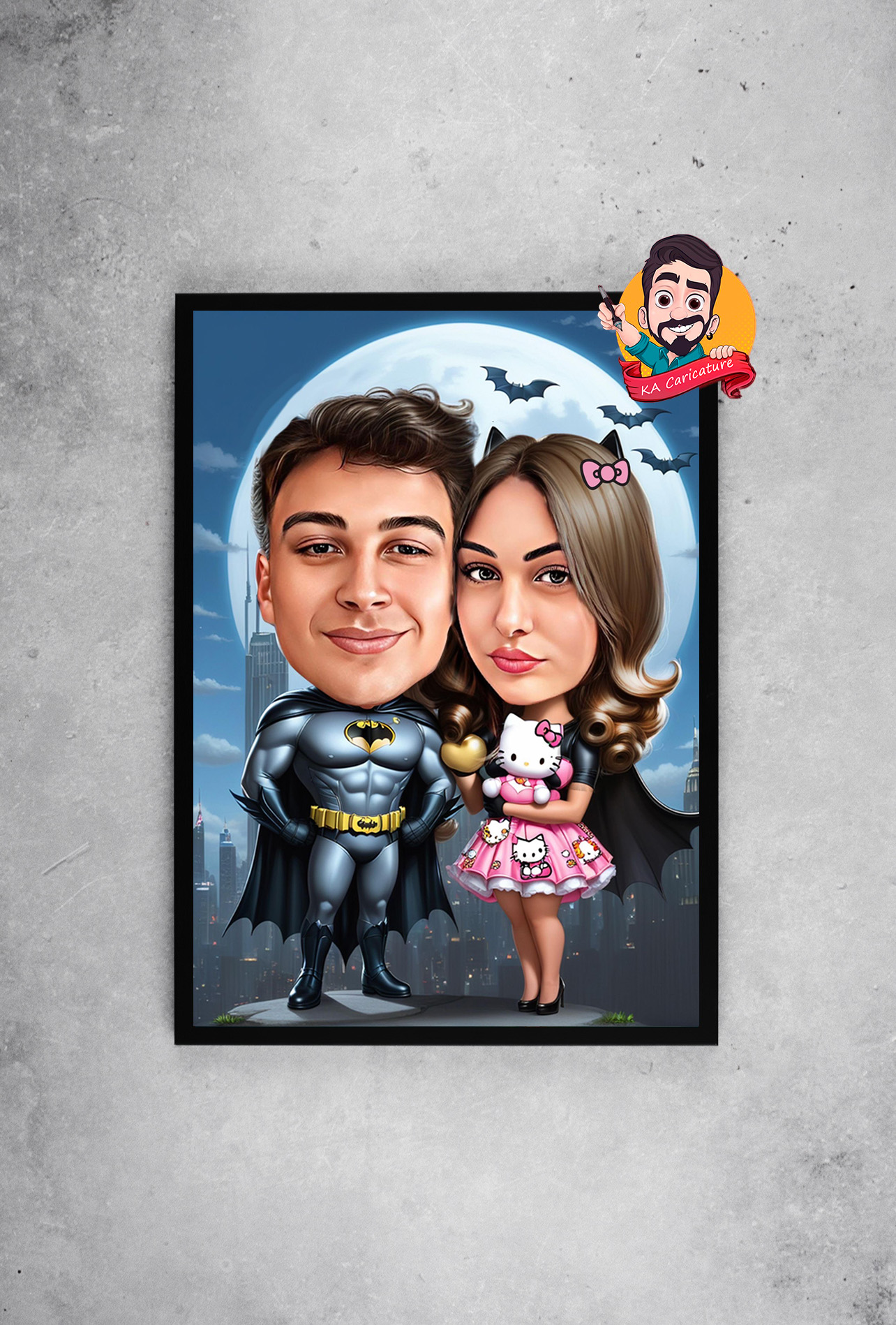 Карикатура „Батман и Хелоу Кити двойка“
