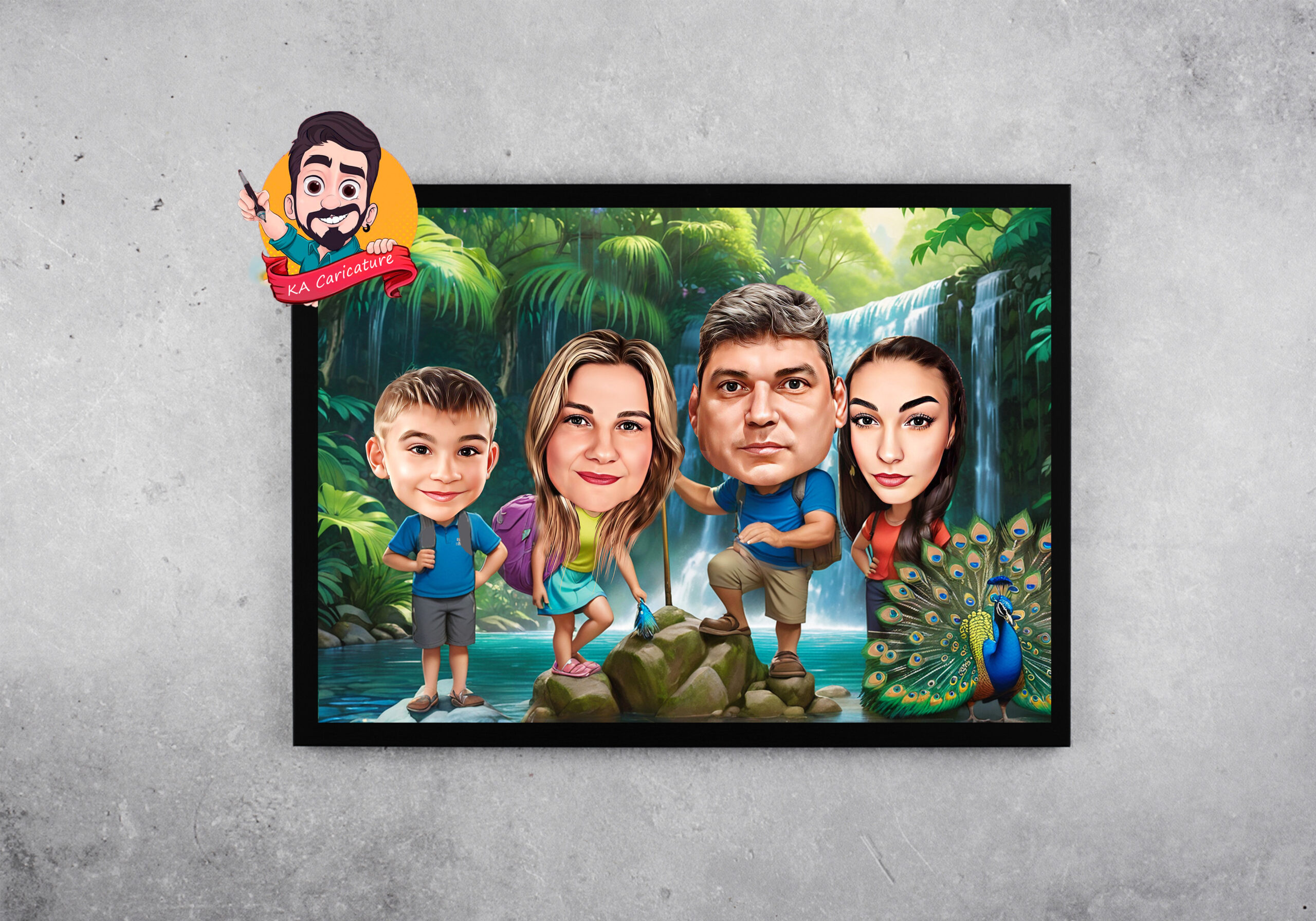 Карикатура  "семейство сред природата"