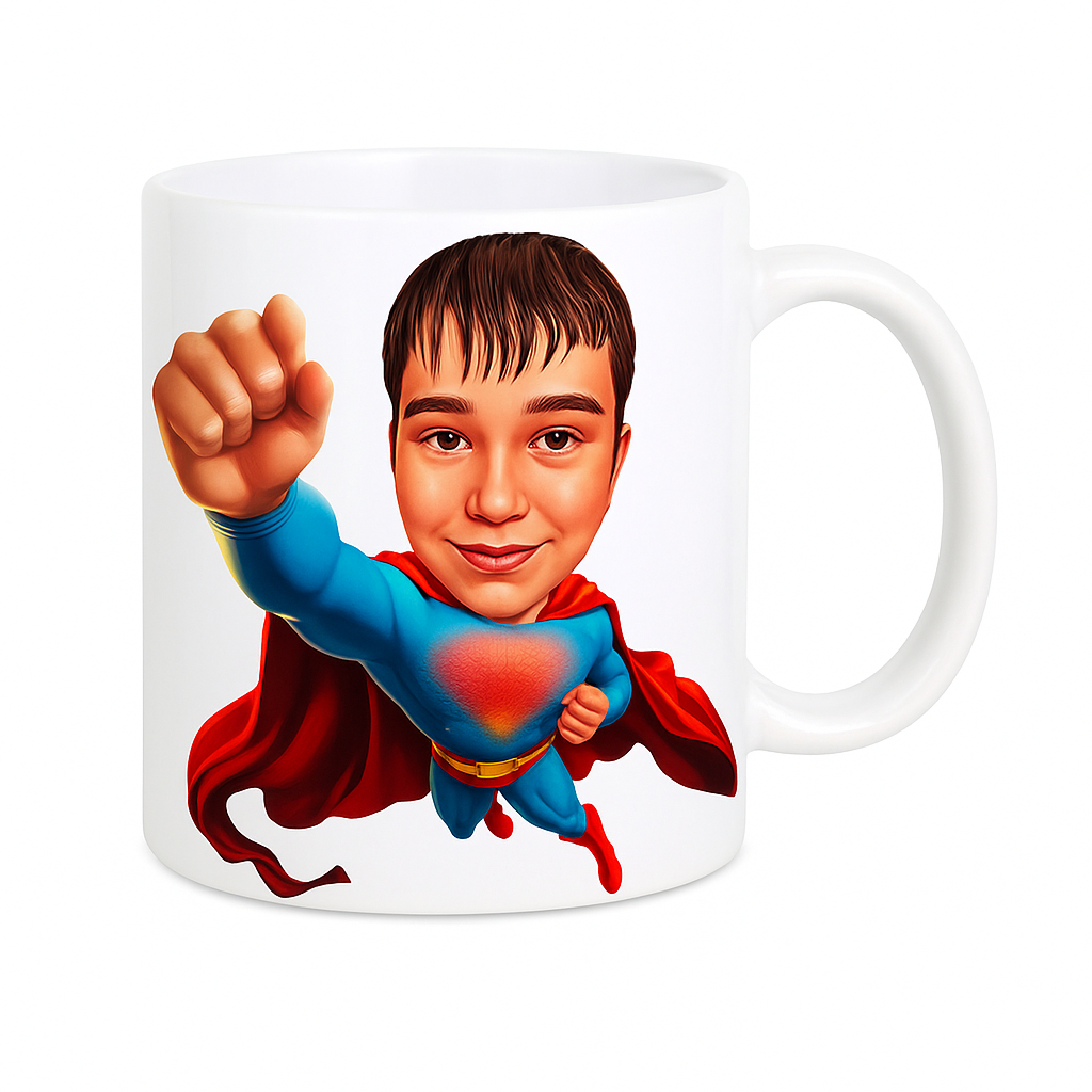 Керамична чаша с карикатура “Супер мъж”