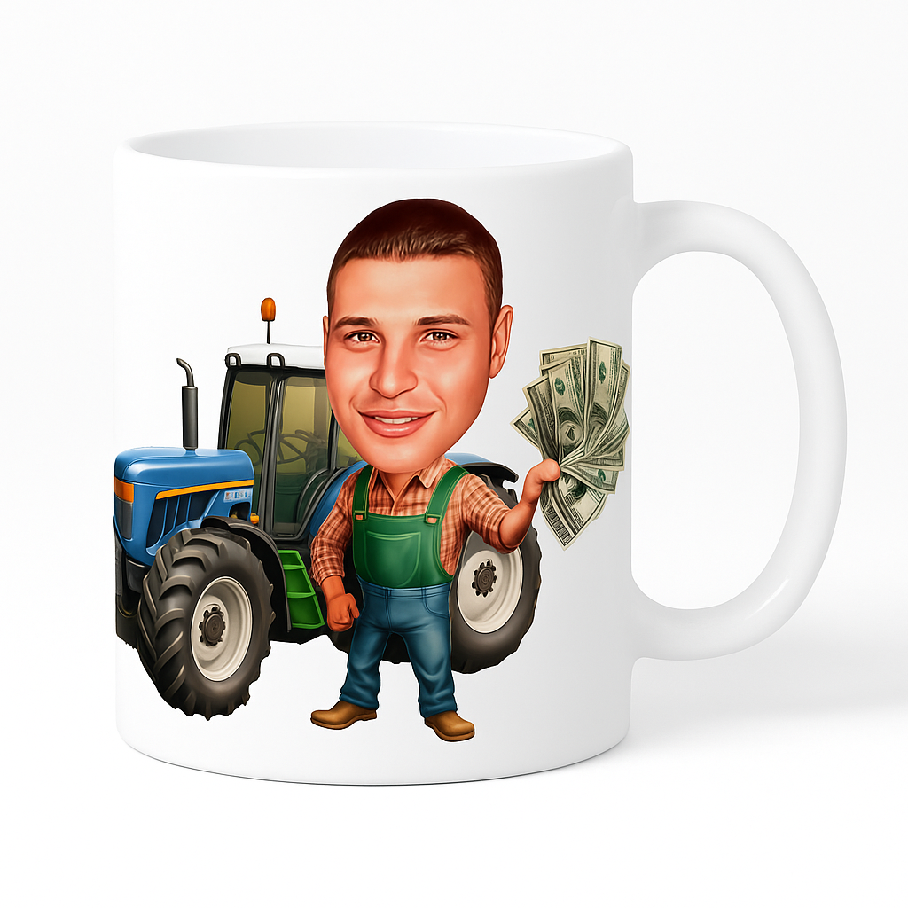 Керамична чаша с карикатура “Богат фермер”