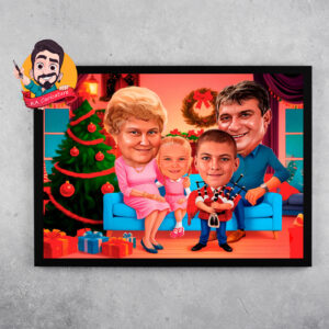 Карикатура„Коледа у дома“