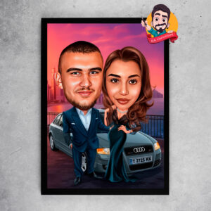 Карикатура  "елегантна двойка"