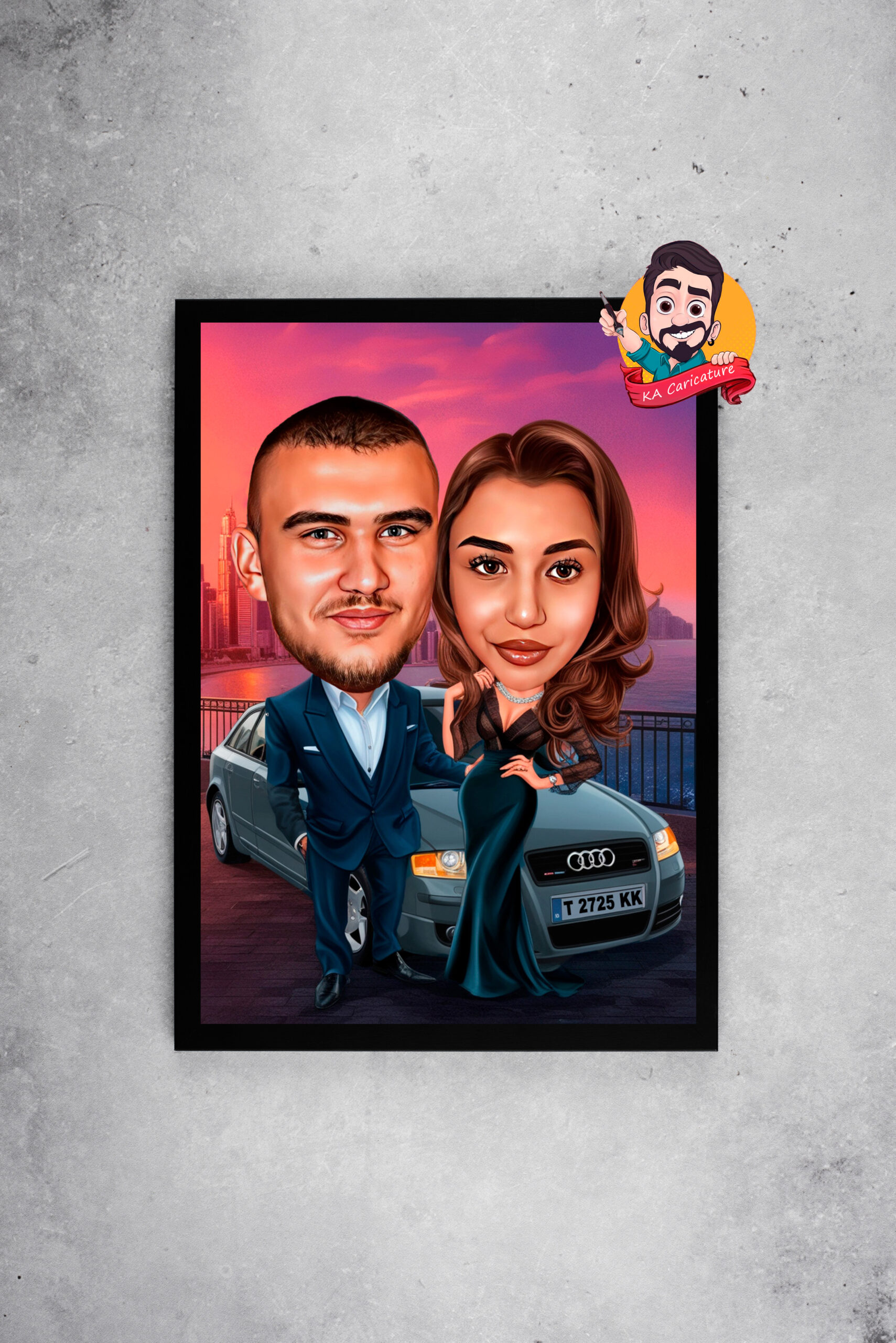 Карикатура  "елегантна двойка"