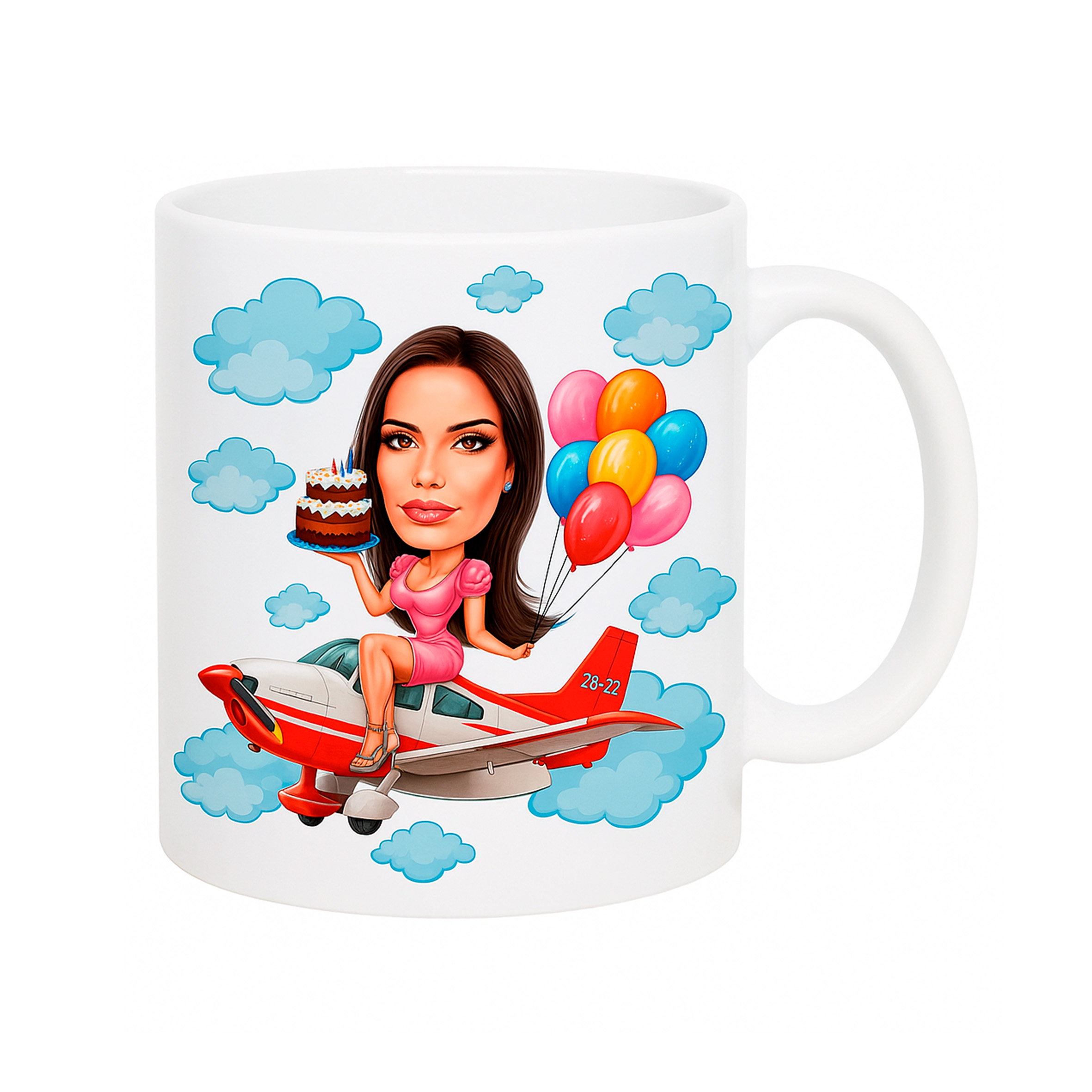 Керамична чаша с карикатура “Полет към празника”