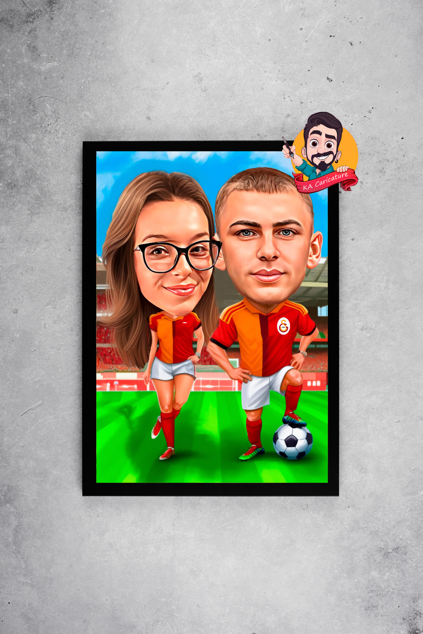 Карикатура „Футболна двойка“