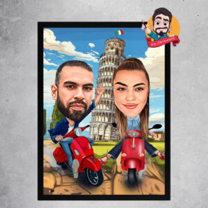 Карикатура "Двойка в Италия"